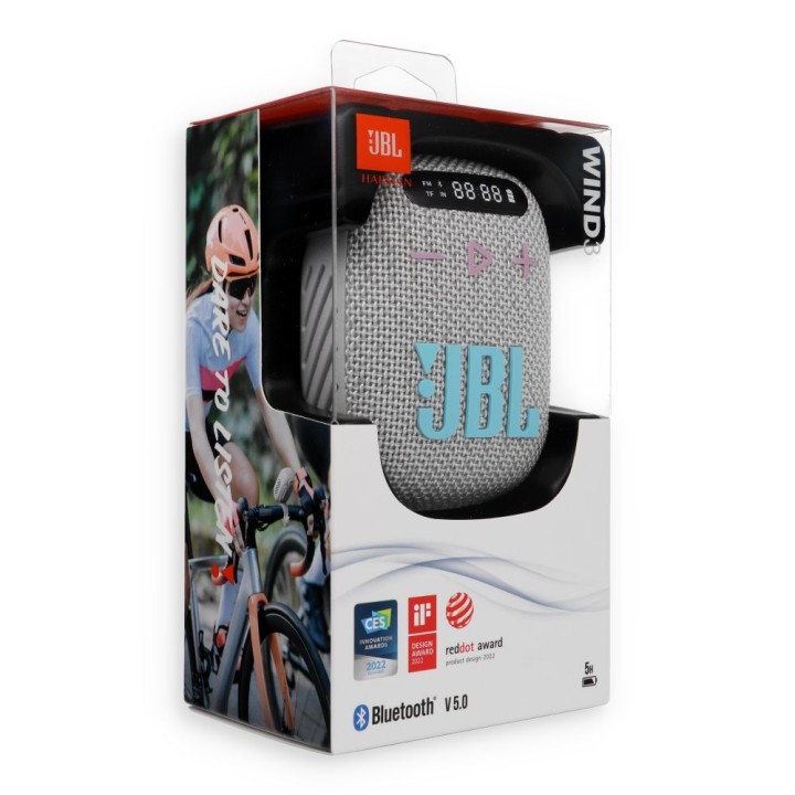 Бездротова колонка JBL Wind 3 з тримачем на кермо сіра