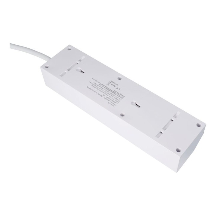 Сетевой фильтр с 3 розетками max 3680W портами 1x USB A, 2x тип C 25W с кабелем питания 1m5m E59 белый