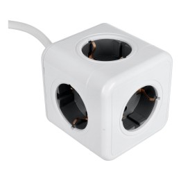 Cube power strip 5 sockets max 36800W with power cable 1,4m E03 white