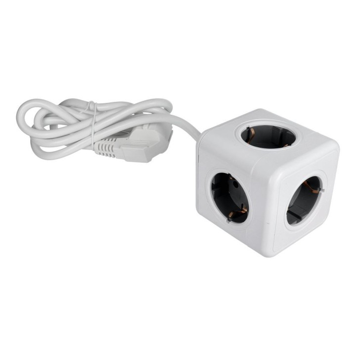 Power strip mains kostka 5 sockets max 36800W with cable power 1,4m E03 white
