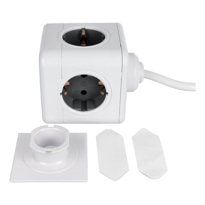 Power strip mains kostka 5 sockets max 36800W with cable power 1,4m E03 white