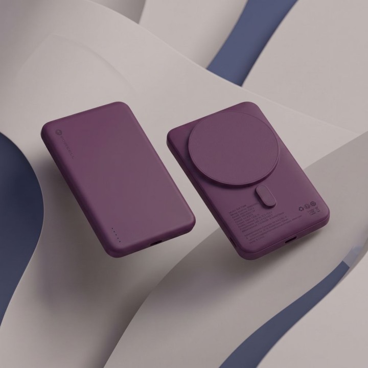 Powerbank zgodny z MagSafe Forcell F-Energy Slim F5K9 QC4.0 PD3.0 15W 5000 mAh burgundowy  0INT