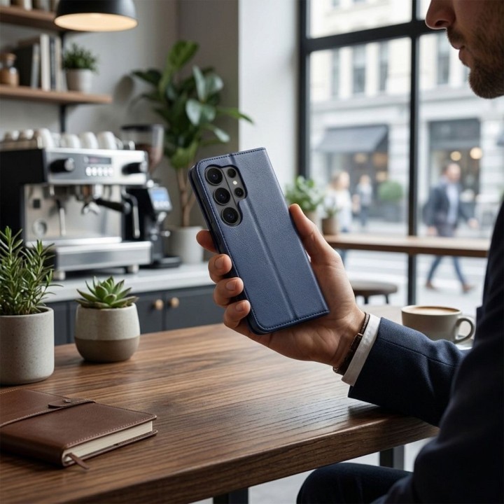 Чохол з клапаном для Motorola G57 POWER Split Book темно-синій/кремовий