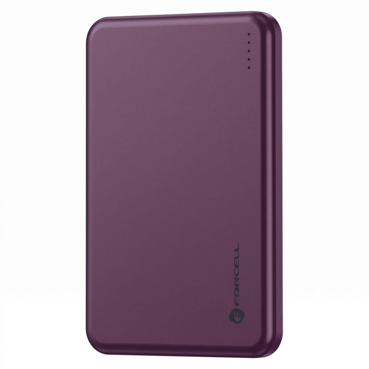 Powerbank zgodny z MagSafe Forcell F-Energy Slim F5K9 QC4.0 PD3.0 15W 5000 mAh burgundowy  0INT