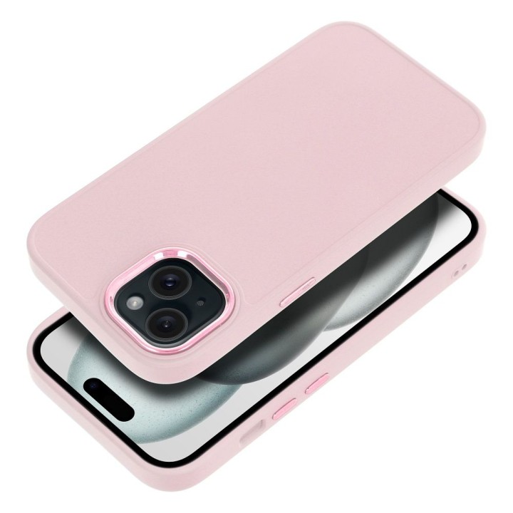 Чехол для iPhone 15 Frame пудрово-розовый