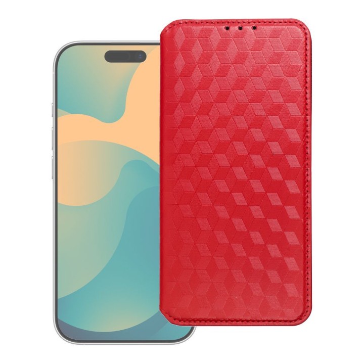 Чехол с клапаном для Motorola G17 POWER Cubic Book красный