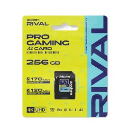 GOODRAM RIVAL memory card microSD 256GB 100MB/s class 10 UHS-I U3 V30 A2 with SD adapter