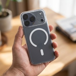 Чехол для iPhone 16 PRO Aurora совместимый с MagSafe белый