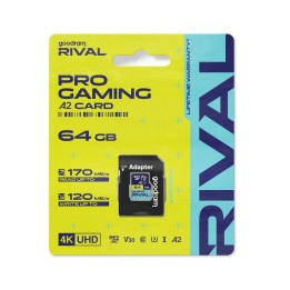 GOODRAM RIVAL Memory card microSD 64GB 100MB/s class 10 UHS-I U3 V30 A2 with adapter SD
