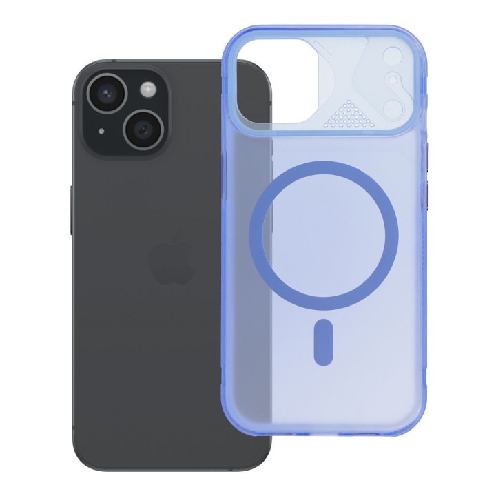 Etui na iPhone 15 Aurora zgodne z MagSafe niebieskie