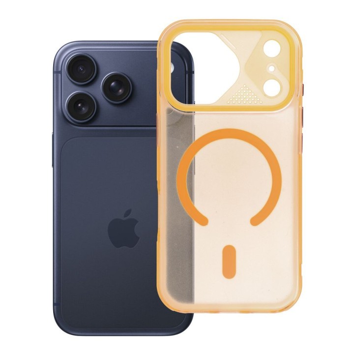 Case for iPhone 17 Pro / 18 Pro (low camera edge) Aurora compatible with MagSafe orange