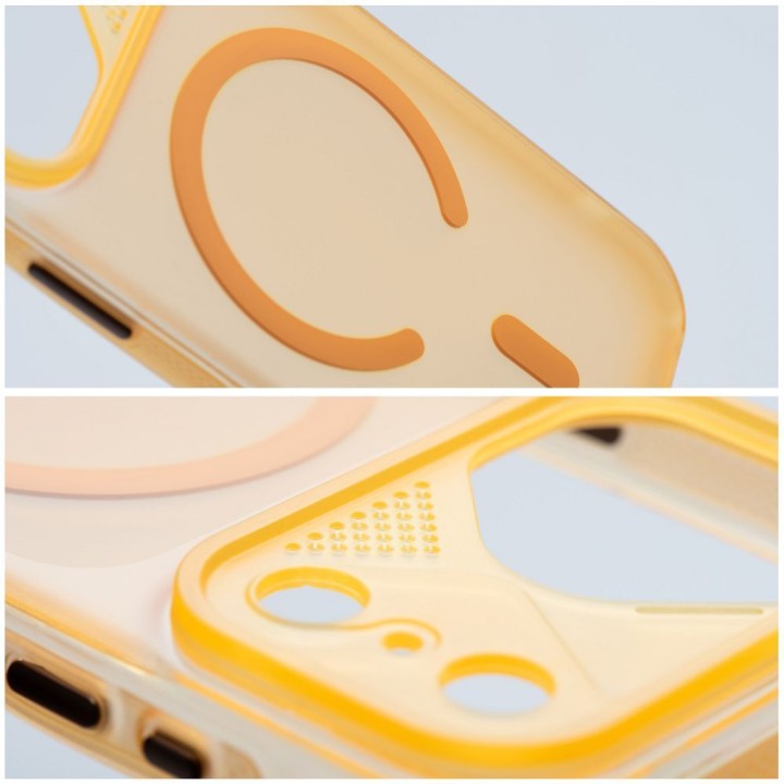 Case for iPhone 17 Pro / 18 Pro (low camera edge) Aurora MagSafe compatible orange