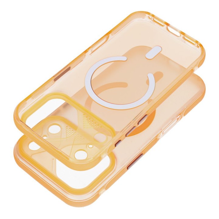 Case for iPhone 17 Pro max / 18 Pro Max (low camera edge) Aurora MagSafe compatible orange