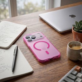 Чехол для iPhone 16 Aurora совместимый с MagSafe розовый