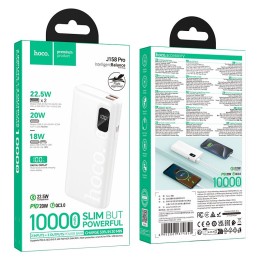 Повербанк Hoco 10000 mAh QC PD 2A 22,5W J158 Pro білий