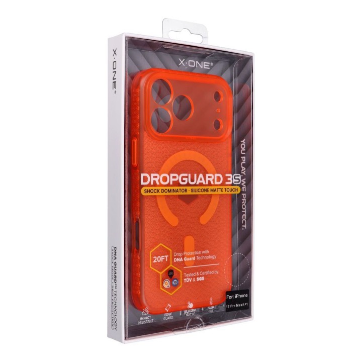 Case X-ONE Dropguard 3S Shock Dominator compatible with Magsafe for iPhone 18 Pro Max / 17 Pro Max orange 0INT