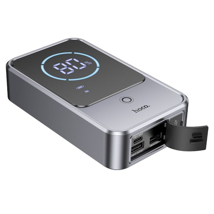 Power bank 10000 mAh 2,4A 18W with car jump-start function Hoco QS7 metallic grey
