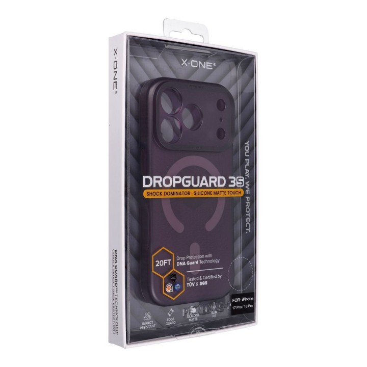 Чехол X-ONE Dropguard 3S Shock Dominator совместимый с Magsafe для iPhone 18 Pro / 17 Pro бордовый 0INT