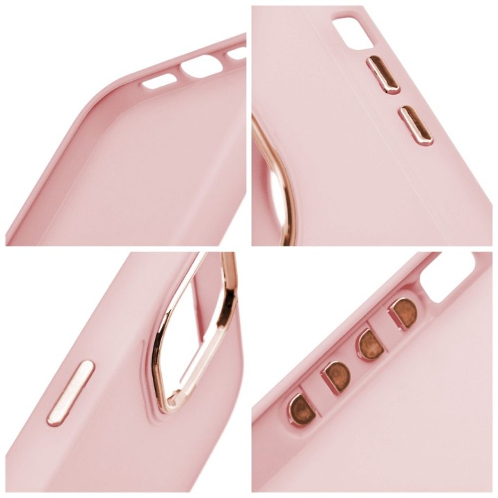 Чехол для iPhone 15 Frame пудрово-розовый