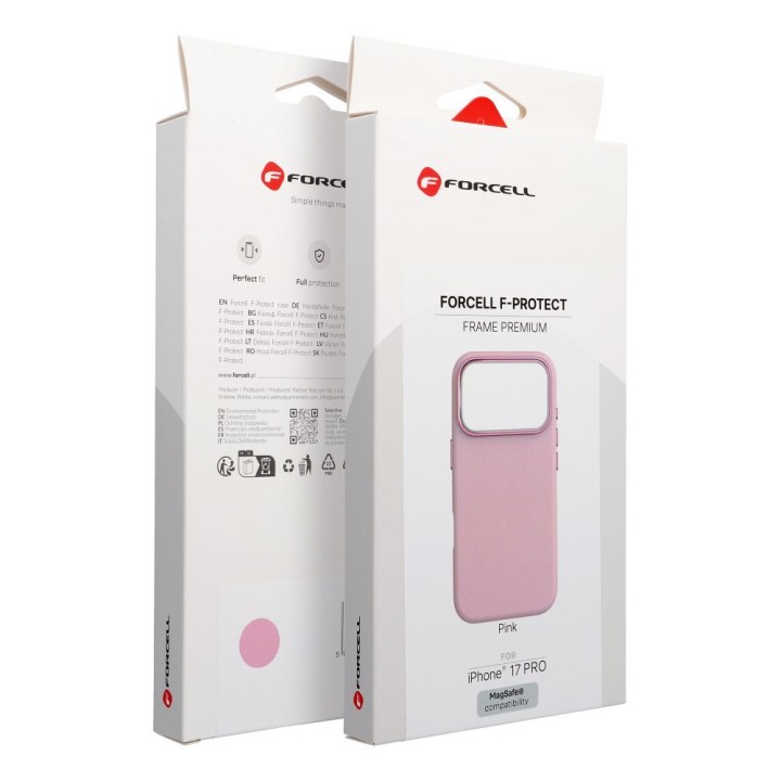 Case for iPhone 18 Pro / 17 Pro Forcell F-Protect Frame Premium compatible with MagSafe pink 0INT
