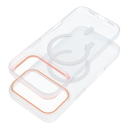 Case for iPhone 18 Pro / 17 Pro Go Orange compatible with MagSafe transparent