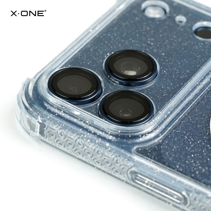 Чохол X-ONE Dropguard Pro сумісний із MagSafe для iPhone 18 Pro / 17 Pro з блискітками білий 0INT