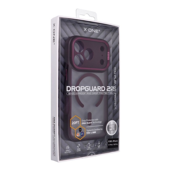 Чохол X-ONE Dropguard 2S сумісний з Magsafe для iPhone 18 Pro / 17 Pro бордовий 0INT