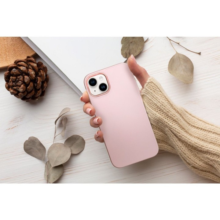 Чехол для iPhone 15 Frame пудрово-розовый