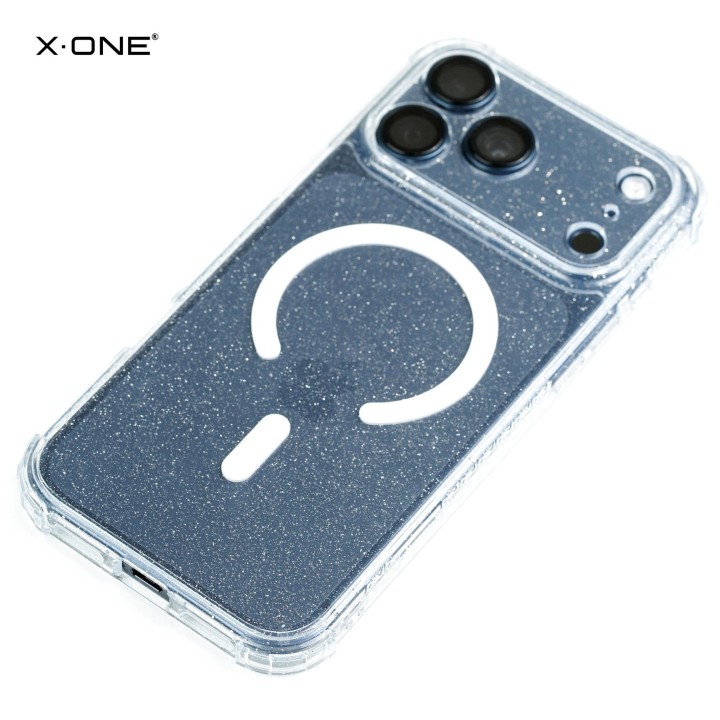 Etui X-ONE Dropguard Pro kompatybilny z MagSafe do iPhone 18 Pro / 17 Pro glitter białe 0INT