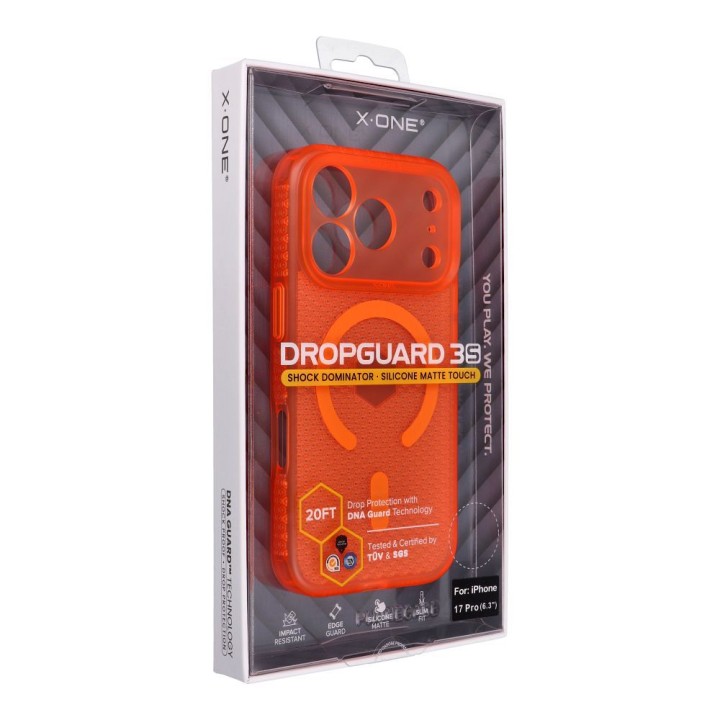 Case X-ONE Dropguard 3S Shock Dominator compatible with Magsafe for iPhone 18 Pro / 17 Pro orange 0INT