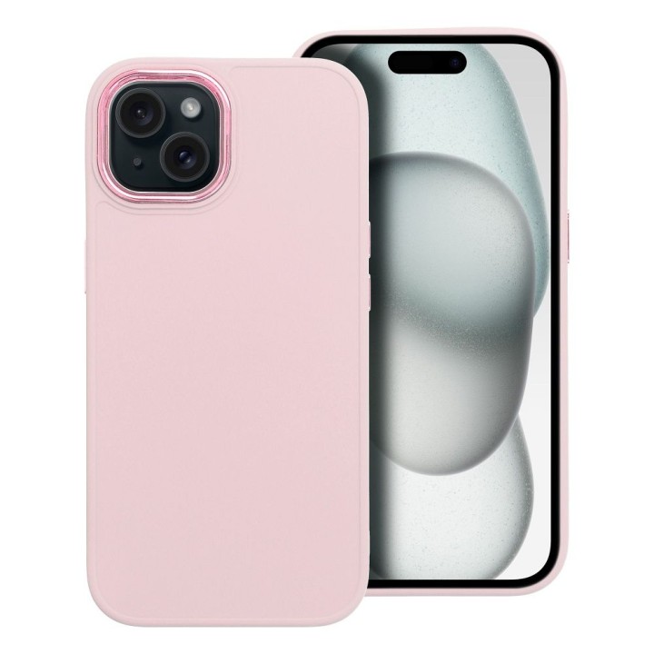 Чехол для iPhone 15 Frame пудрово-розовый