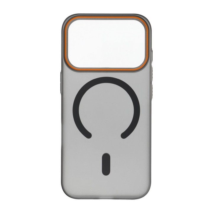 Case for iPhone 18 Pro / 17 Pro Go Orange compatible with MagSafe black