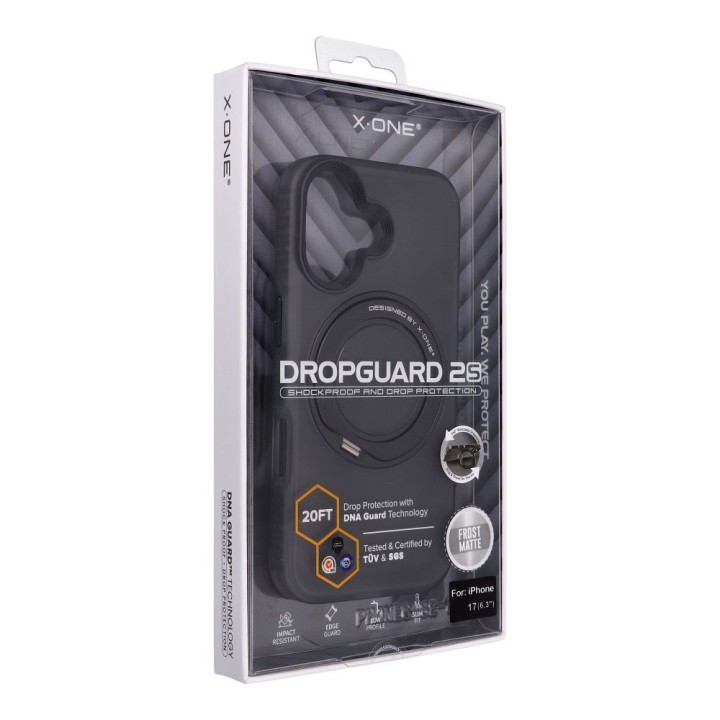 Case X-ONE Dropguard 2S (stand edition) compatible with MagSafe for iPhone 17 black 0INT