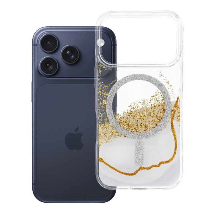 Case for iPhone 18 Pro / 17 Pro Golden compatible with MagSafe white