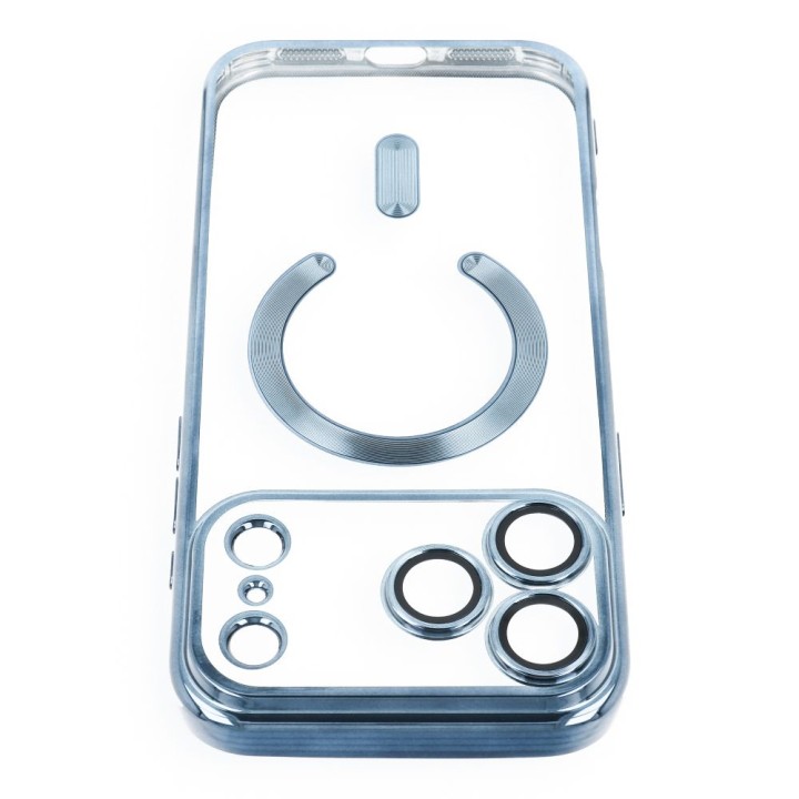 Case for iPhone 18 Pro / 17 Pro Electro Mag Cover compatible with MagSafe light blue