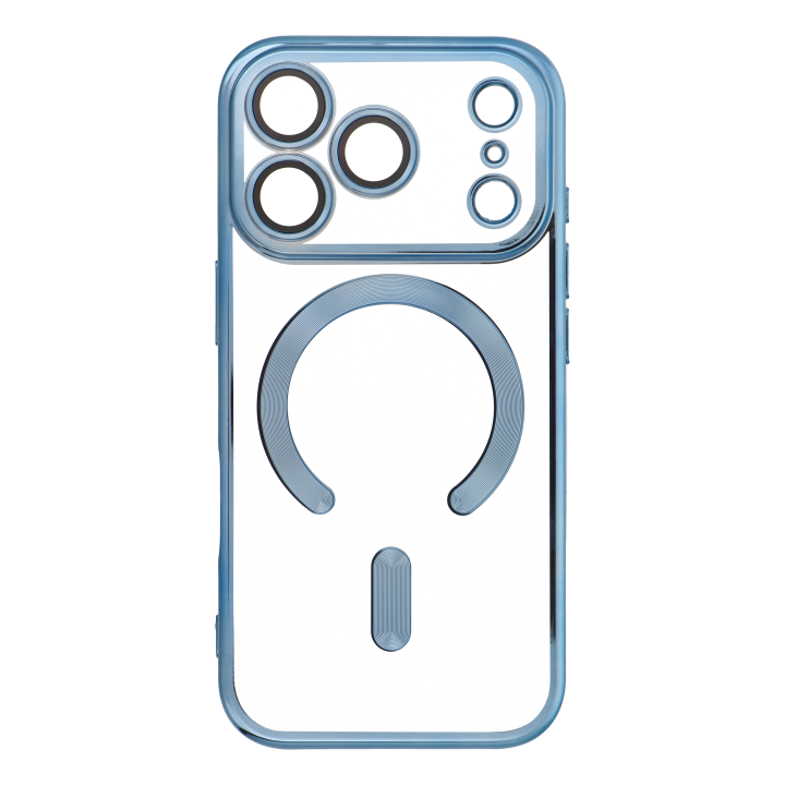 Case for iPhone 18 Pro / 17 Pro Electro Mag Cover compatible with MagSafe light blue