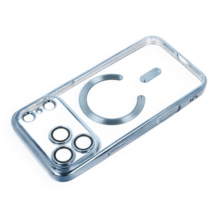 Case for iPhone 18 Pro / 17 Pro Electro Mag Cover compatible with MagSafe light blue