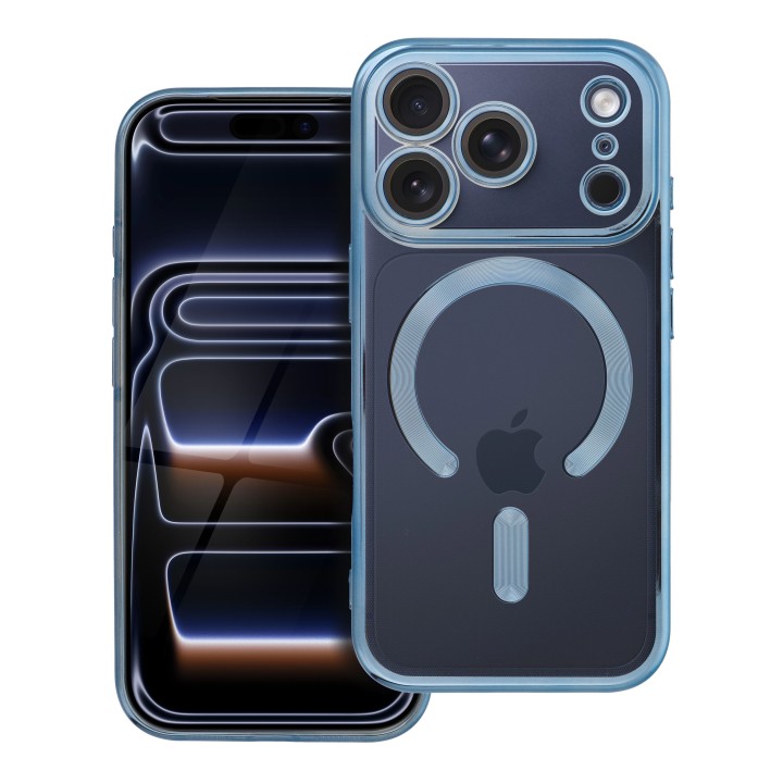 Case for iPhone 18 Pro / 17 Pro Electro Mag Cover compatible with MagSafe light blue