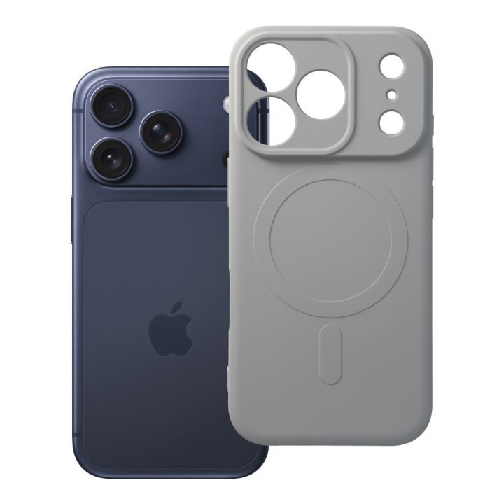 Чохол для iPhone 18 Pro / 17 Pro Silicone Mag Cover сумісний із MagSafe (camera protection) сріблястий