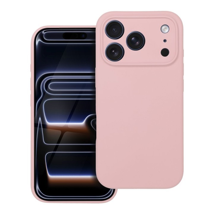 Case for iPhone 18 Pro / 17 Pro Silicone 2mm (big hole) MagSafe compatible powder pink