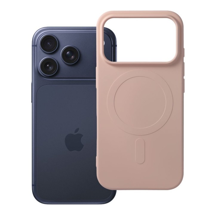 Case for iPhone 18 Pro / 17 Pro Silicone Mag Cover compatible with MagSafe (big hole) pink