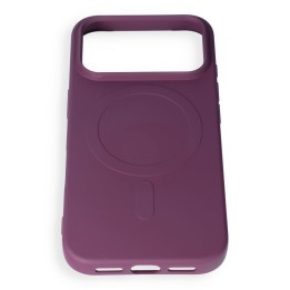 Чохол для iPhone 18 Pro / 17 Pro Silicone Mag Cover сумісний із MagSafe (big hole) бордовий