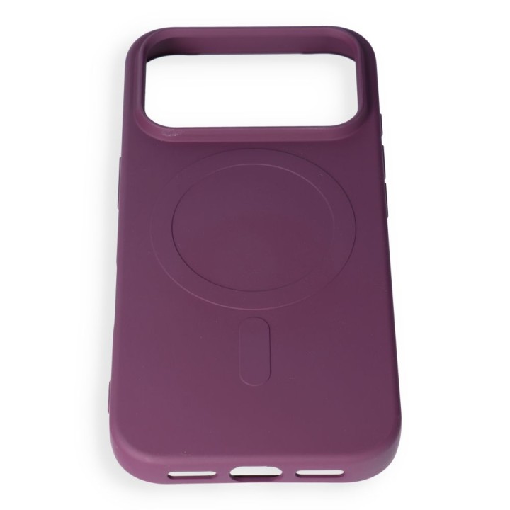 Чехол для iPhone 18 Pro / 17 Pro Silicone Mag Cover совместимый с MagSafe (big hole) бордовый