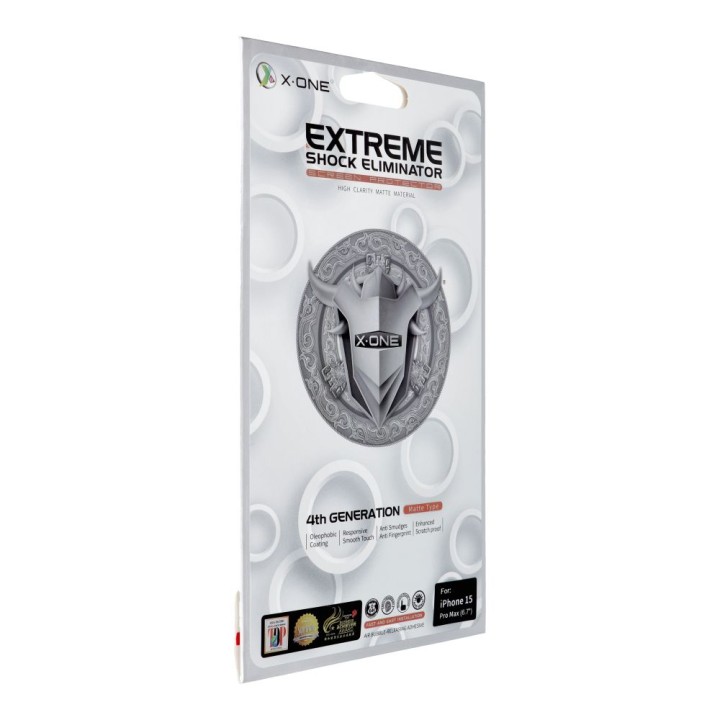 LCD protector for iPhone 15 PRO MAX X-One Extreme Shock Eliminator 4th gen. matte