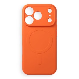 Case for iPhone 18 Pro / 17 Pro Silicone Mag Cover MagSafe compatible (camera protection) orange