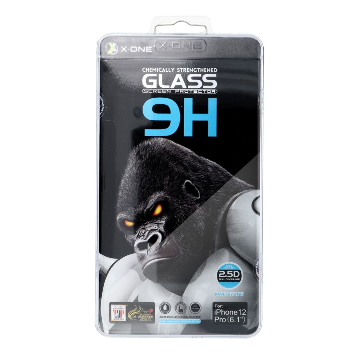 Загартоване скло для iPhone 15 PRO X-One Full Cover Extra Strong матове (клей по всій поверхні) чорне