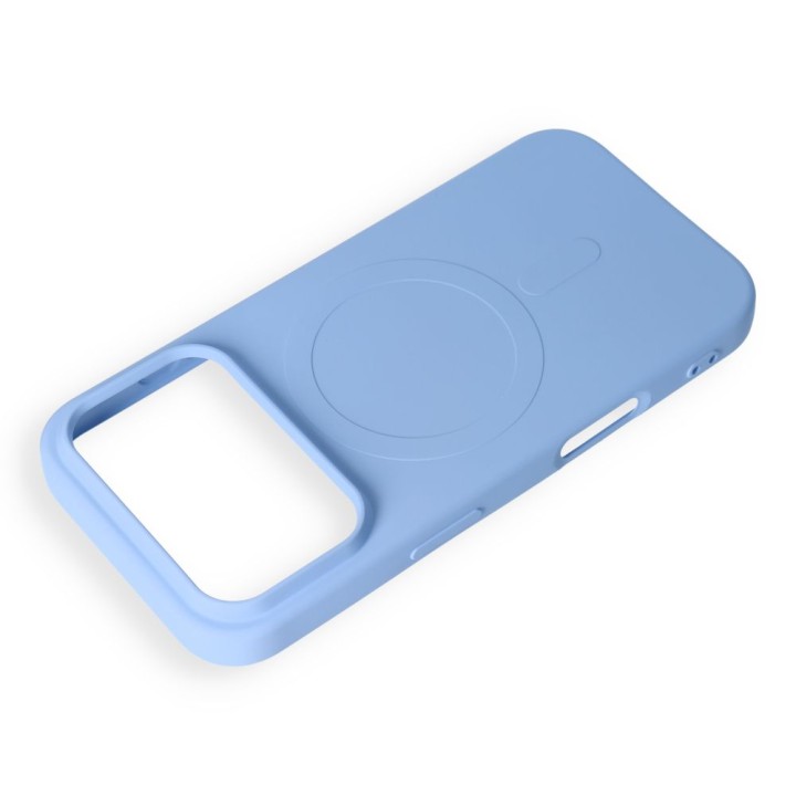 Etui na iPhone 18 Pro / 17 Pro Silicone Mag Cover zgodne z MagSafe (big hole) jasnoniebieskie