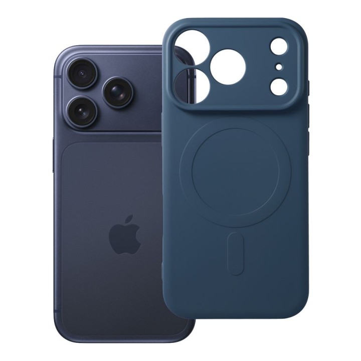 Case for iPhone 18 Pro / 17 Pro Silicone Mag Cover compatible with MagSafe (camera protection) navy blue