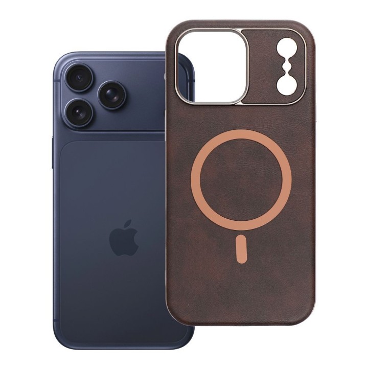 Case for iPhone 18 Pro Max / 17 Pro Max Gentleman Mag Cover compatible with MagSafe brown