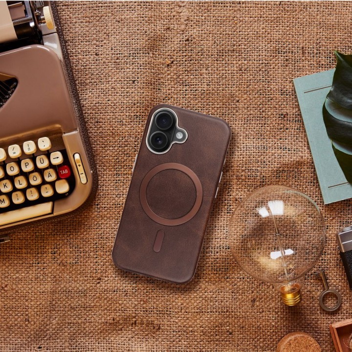 Case for iPhone 18 Pro Max / 17 Pro Max Gentleman Mag Cover compatible with MagSafe brown